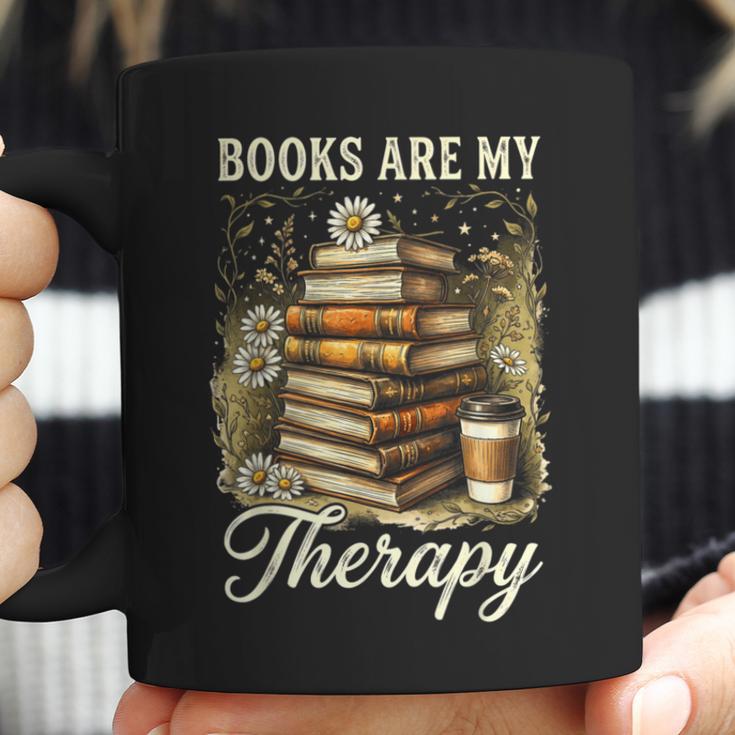 Books Are My Therapy Coffee Bookworm Retro Reading Coffee Mug