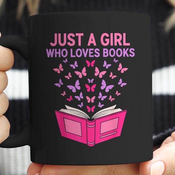 Just A Girl Who Loves Books Butterflies Reading Coffee Mug