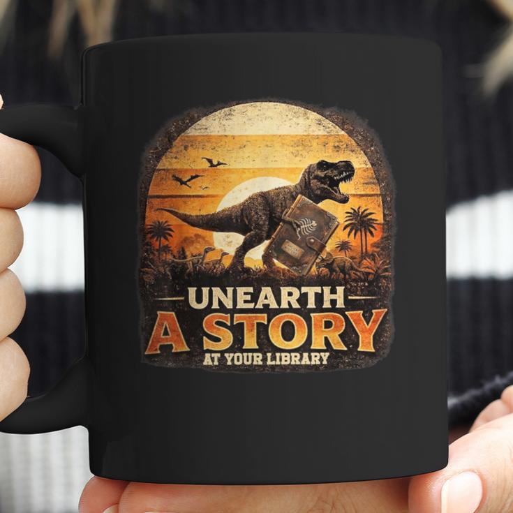 Unearth Story Summer Reading 2026 Dinosaurs Library Reading Coffee Mug Unearth Story Summer Reading 2026 Dinosaurs Library Reading Coffee Mug