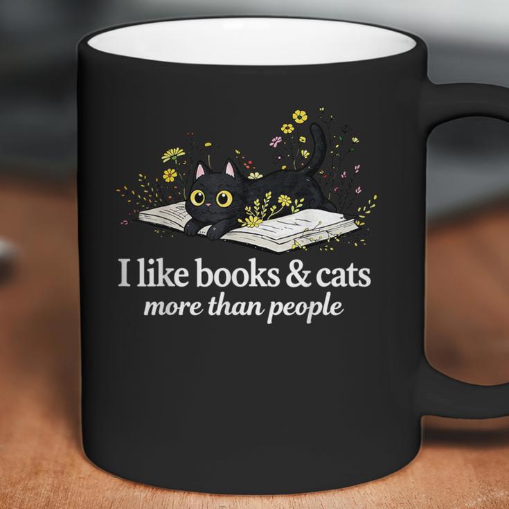 I Like Books & Cats More Than People Cat Book Lover Reading Coffee Mug I Like Books & Cats More Than People Cat Book Lover Reading Coffee Mug
