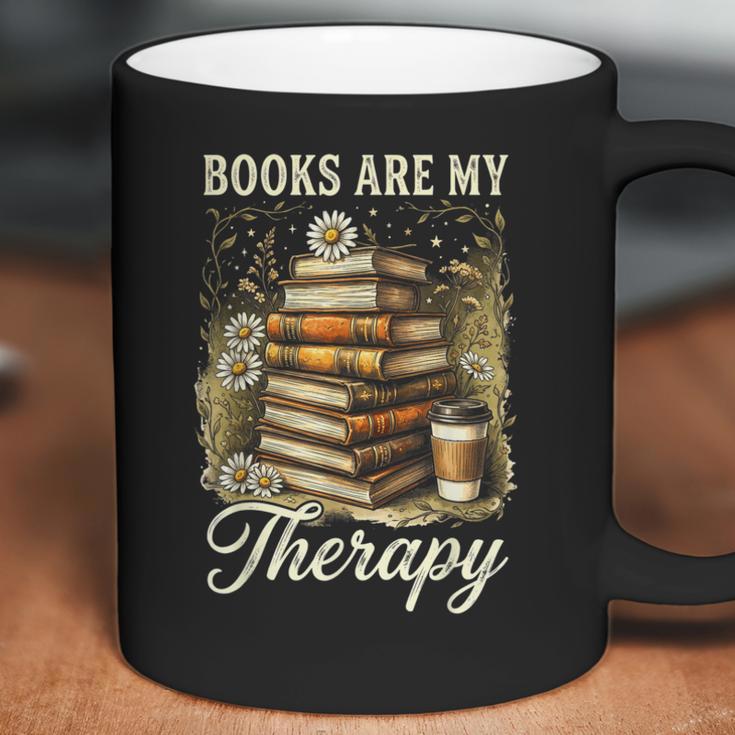 Books Are My Therapy Coffee Bookworm Retro Reading Coffee Mug