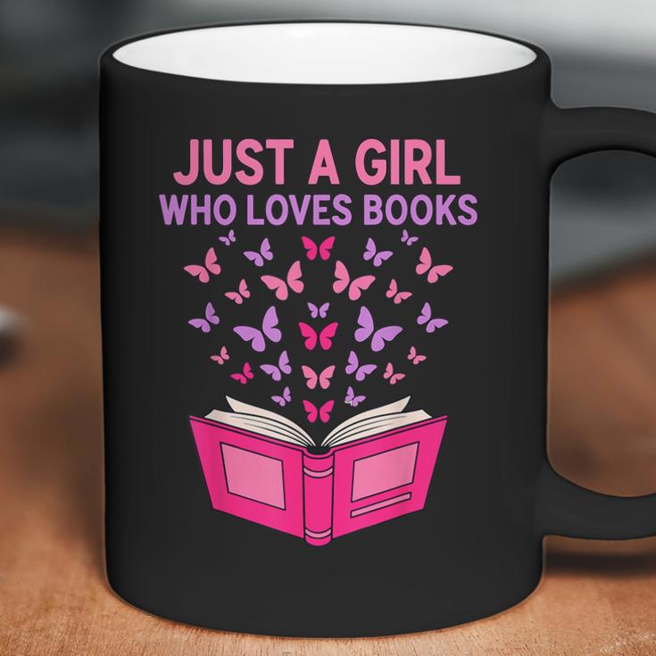 Just A Girl Who Loves Books Butterflies Reading Coffee Mug