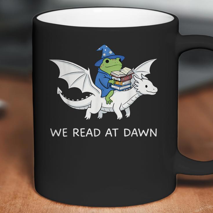 We Read At Dawn Bookish Frog Wizard Reading Coffee Mug We Read At Dawn Bookish Frog Wizard Reading Coffee Mug