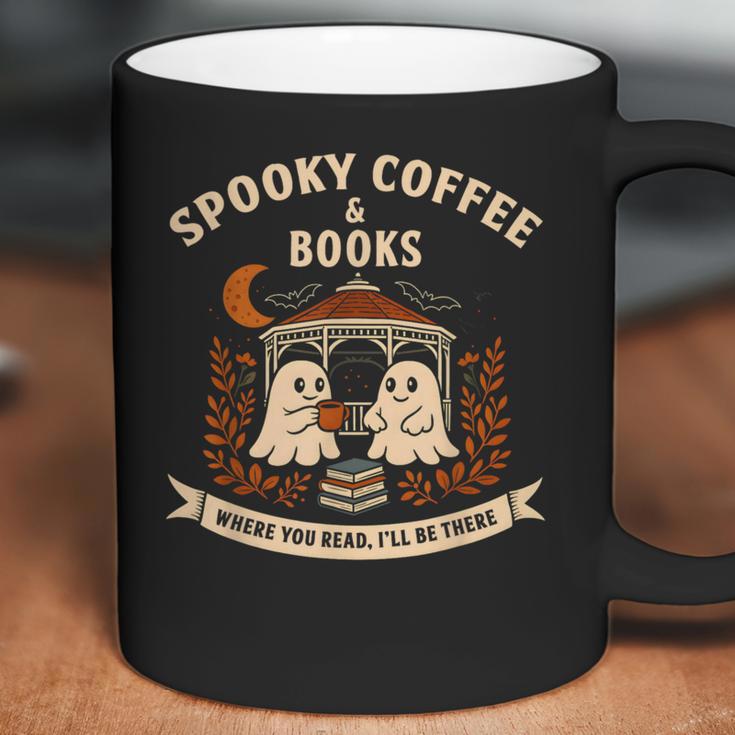 Spooky Coffee & Books Ghost Autumn Reading Coffee Mug Spooky Coffee & Books Ghost Autumn Reading Coffee Mug
