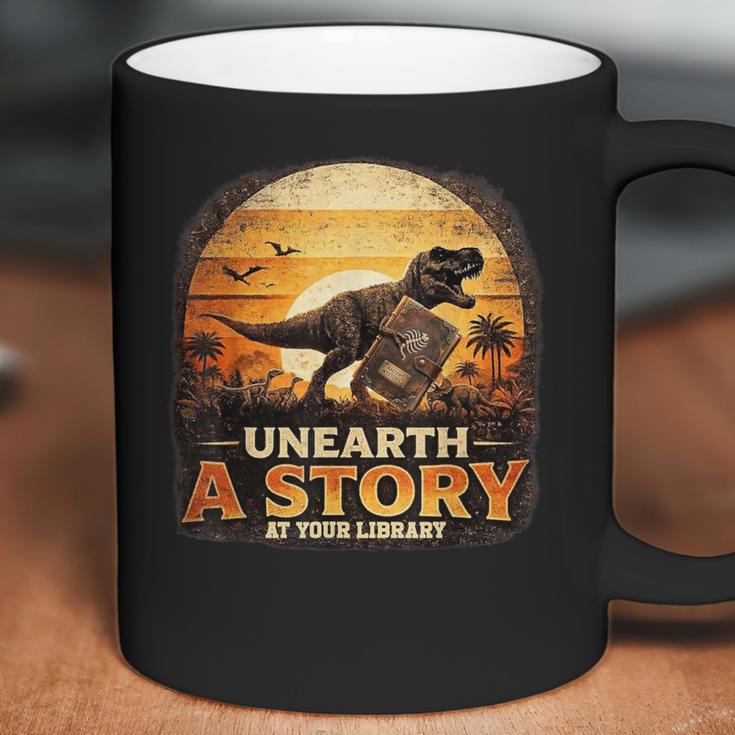 Unearth Story Summer Reading 2026 Dinosaurs Library Reading Coffee Mug Unearth Story Summer Reading 2026 Dinosaurs Library Reading Coffee Mug