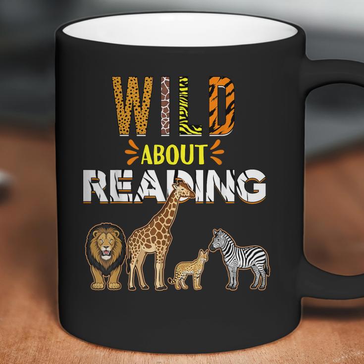 Wild About Reading Books Zoo Animals Love Book Reading Coffee Mug