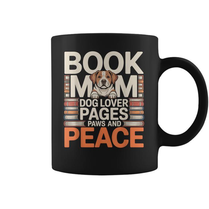 Book Mom Dog Lover Pages Paws And Peace Reading Coffee Mug