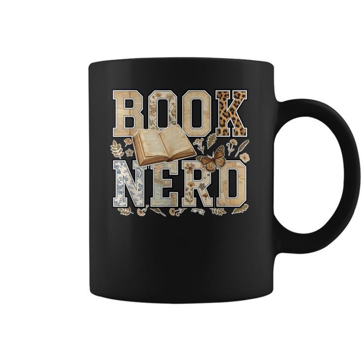 Book Nerd Vintage Floral Booktrovert Reading Lover Bookish Coffee Mug