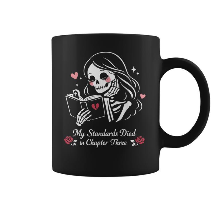 Dark Romance Pajama Skeleton Costume Woman Book Reading Coffee Mug