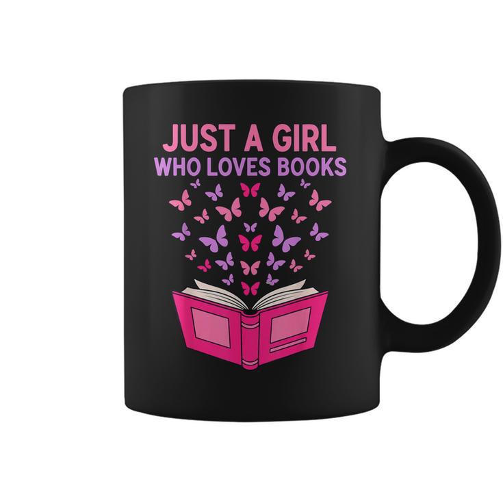 Just A Girl Who Loves Books Butterflies Reading Coffee Mug