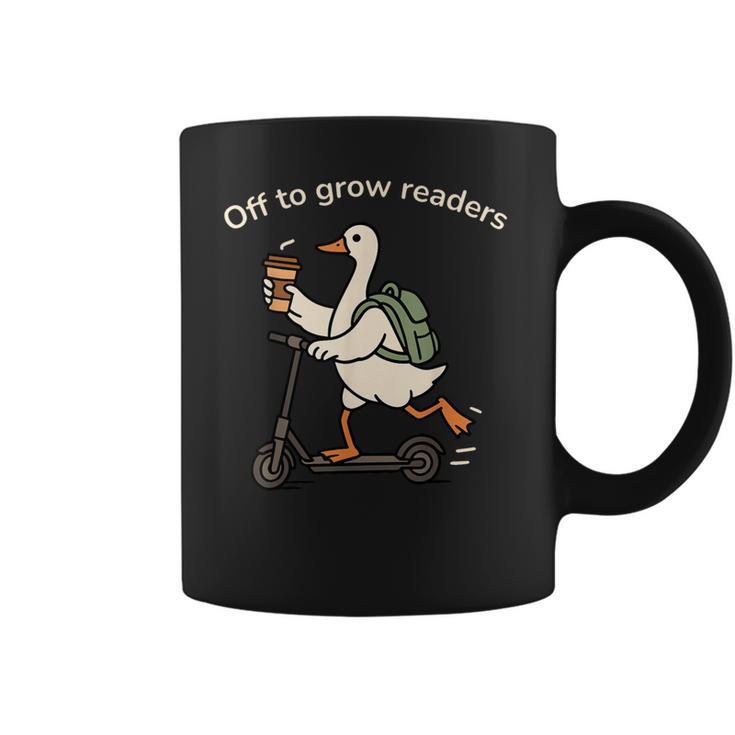 Off To Grow Reader Silly Goose School Librarian Book Lover Coffee Mug