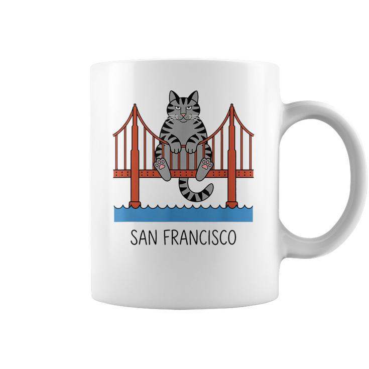 San Francisco Cat Golden Gate Bridge Book Lover Coffee Mug