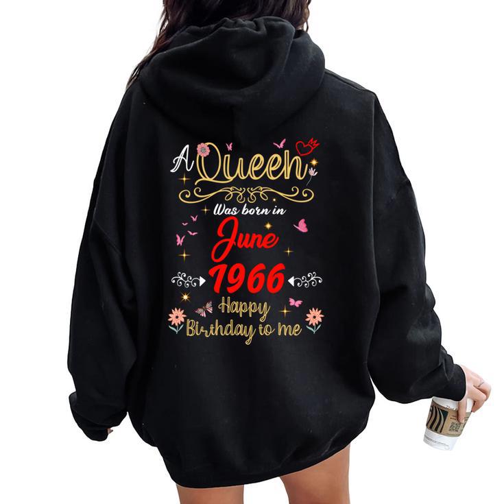 6月の誕生日 クイーン 1966年6月より6月の女の子 長袖tシャツ レディース オーバーサイズ パーカー バックプリント