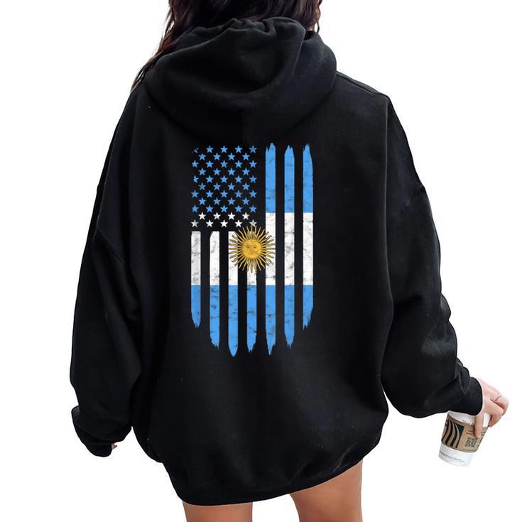 Argentina Bandiera Argentina Argentina Papà Mamma Uomini Donne Bambini Felpa con cappuccio oversize da donna con stampa posteriore