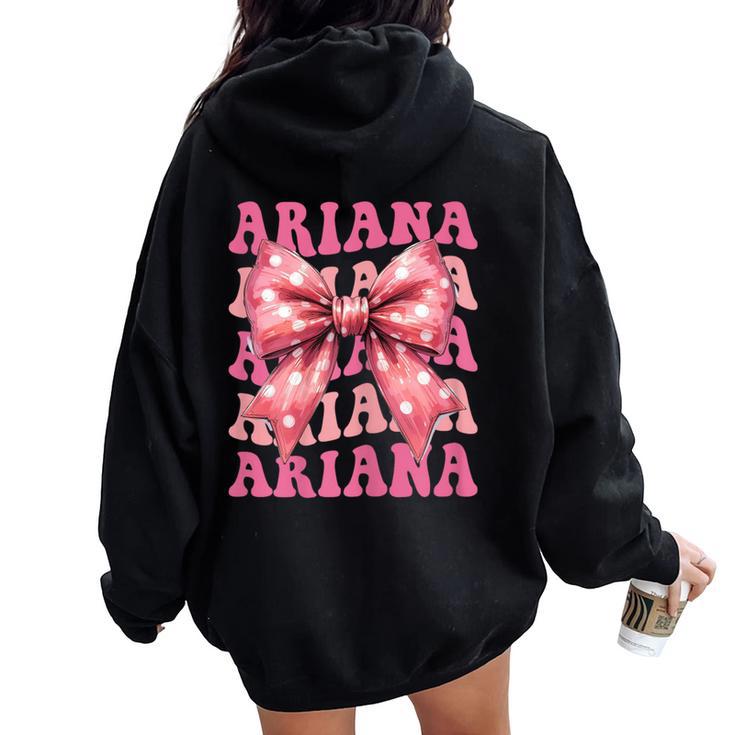 Ariana Lazo De Coqueta Con Nombre Estético Para Es Y Niñas Women Oversized Hoodie Back Print