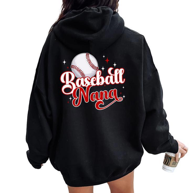 Baseball Nana Of A Baseball Player Nana Women Oversized Hoodie Back Print