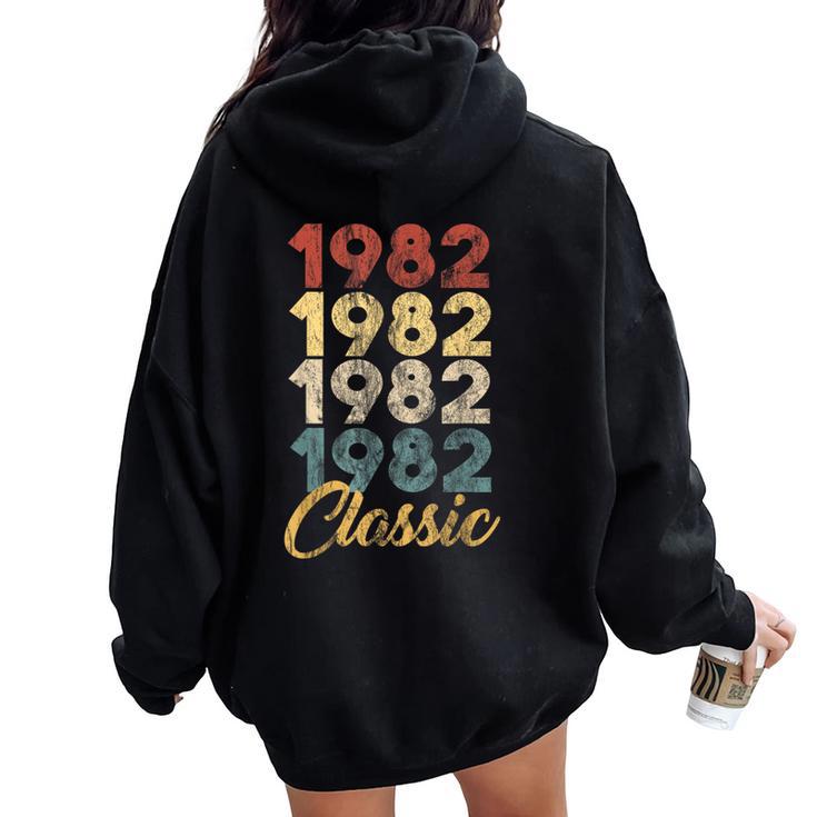 Born In 1982 De Cumpleaños Número 36 Hombres Es Juvenil Women Oversized Hoodie Back Print