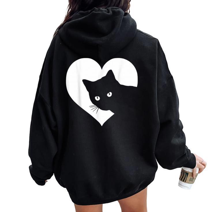 Cat Lover Who Loves Cats  For Girls Women Oversized Hoodie Back Print