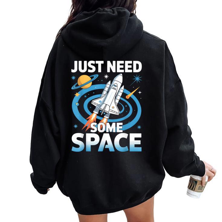 Cohete Espacial Espacial Para Hombres Es Y Niños Women Oversized Hoodie Back Print
