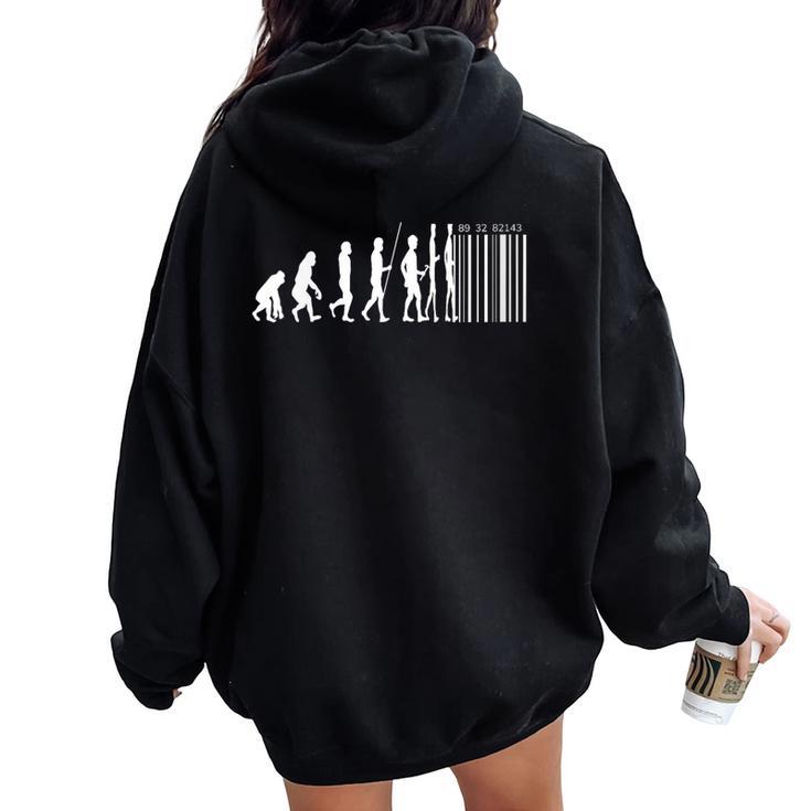 Développement Capitaliste Code-Barres Capitalisme Politique Sweat à capuche oversize pour femme avec imprimé dans le dos
