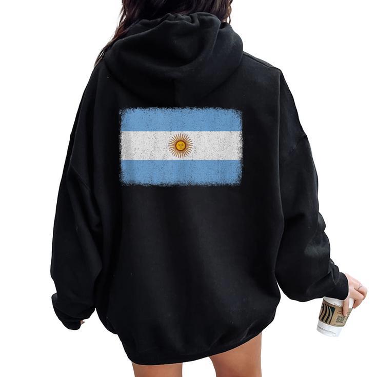 Gráfico De Bandera De Argentina Para Hombres Es Y Niños In Mangas Women Oversized Hoodie Back Print