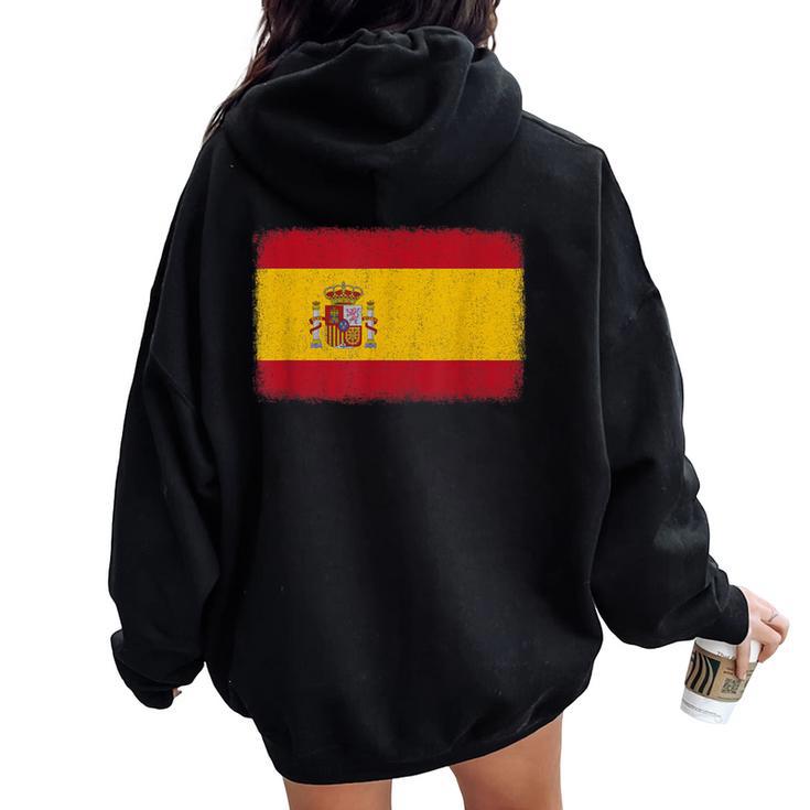 Gráfico De Bandera De España Para Hombres Es Y Niños Women Oversized Hoodie Back Print