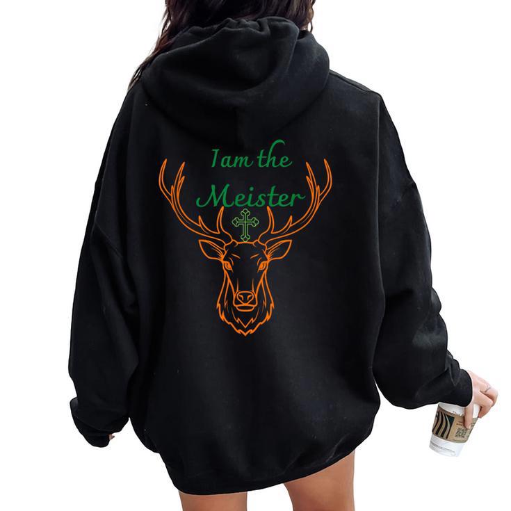 Jaegermeister Meister Deer Family Dad Mum Cheeky レディース オーバーサイズ パーカー バックプリント