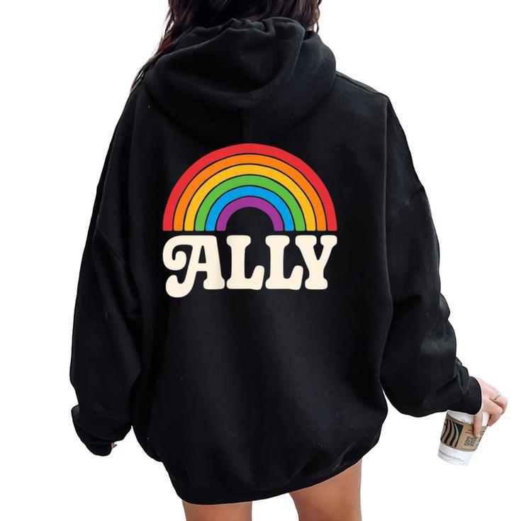 Lgbtq Ally Pocket Retrointage Gay Pride Lgbt Rainbow Flag レディース オーバーサイズ パーカー バックプリント Lgbtq Ally Pocket Retrointage Gay Pride Lgbt Rainbow Flag レディース オーバーサイズ パーカー バックプリント