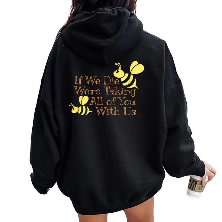Save The Bees レディース オーバーサイズ パーカー バックプリント