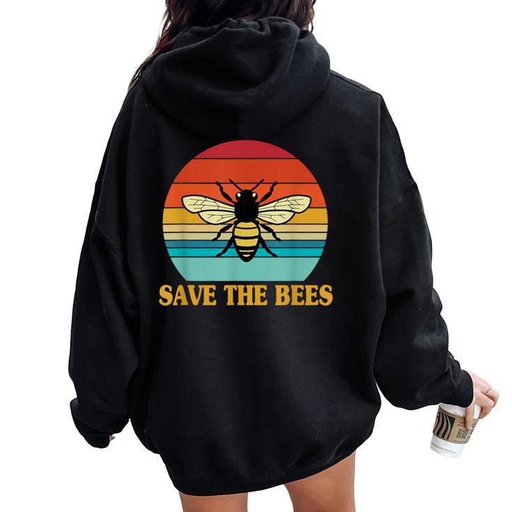 Save The Bees レトロスタイル 気候変動ave The Queen レディース オーバーサイズ パーカー バックプリント