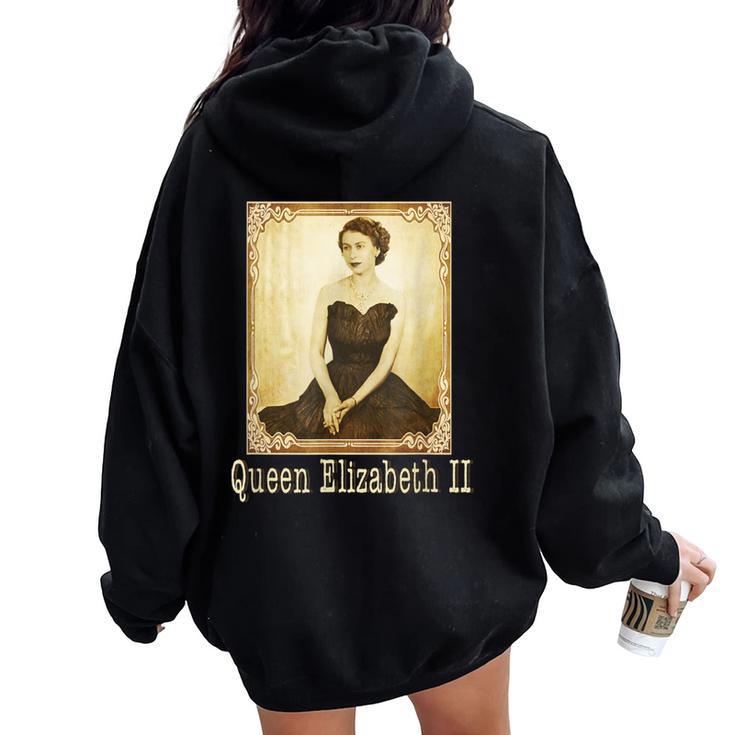 エリザベスii ヴィンテージ レトロ 神ave The Queen Uk Monarch レディース オーバーサイズ パーカー バックプリント