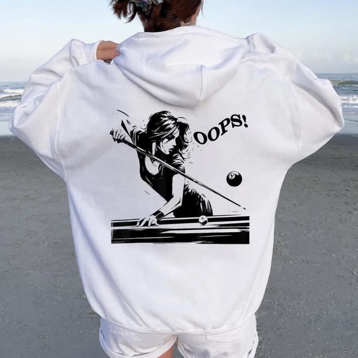 Billar La Bola 8 Fallos Divertidos De Chicas Women Oversized Hoodie Back Print