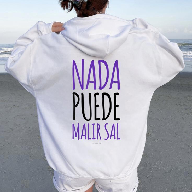 Nada Puede Maliral Divertida Manga Corta Women Oversized Hoodie Back Print