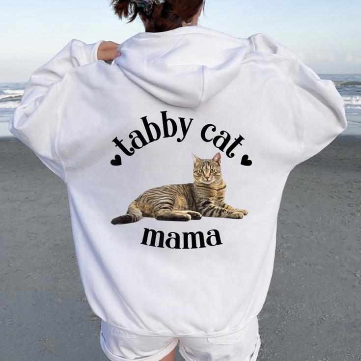 Tabby Cat Mama Linda Mamá Atigrada Amante De Los Gatos Mamá Gatoeñora Women Oversized Hoodie Back Print