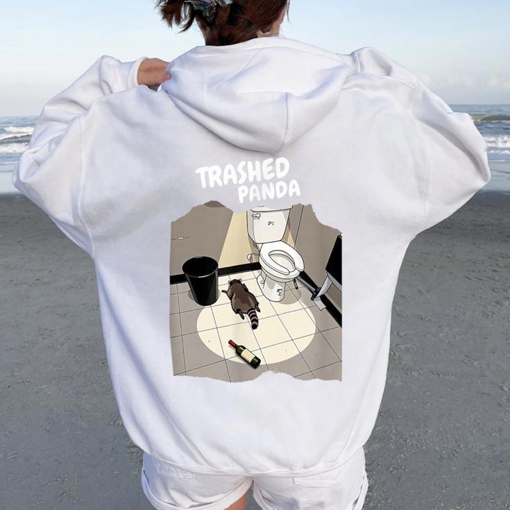 Trashed Panda ミーム アライグマ 面白いアート レディース オーバーサイズ パーカー バックプリント