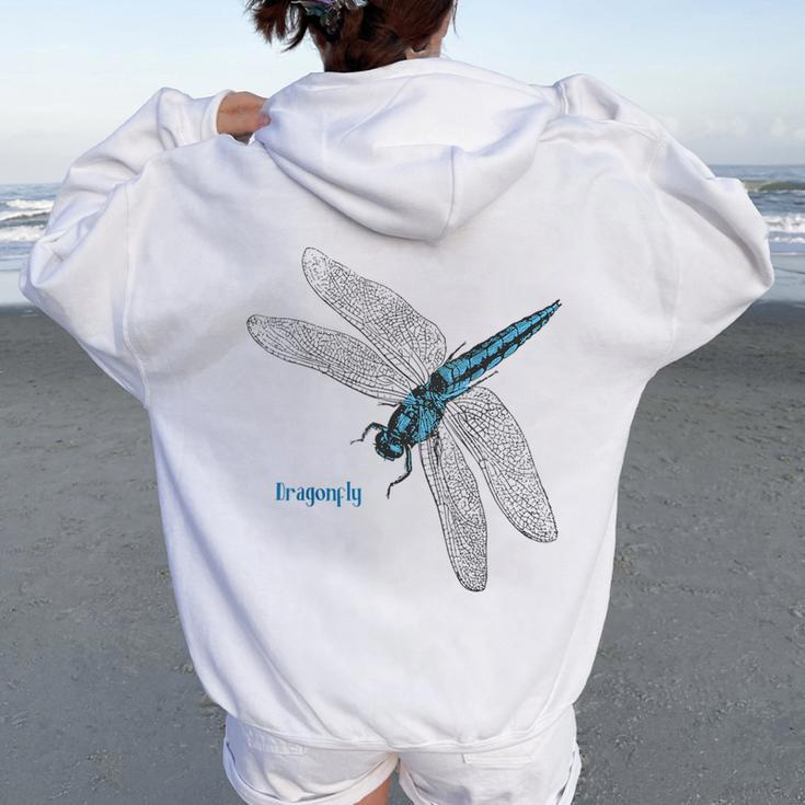 トンボ 蜻蛉 蜻蜓 大きい Dragonfly レトロ 虫 昆虫 イラスト かっこいい おしゃれ トンボ好き トンボ柄 レディース オーバーサイズ パーカー バックプリント