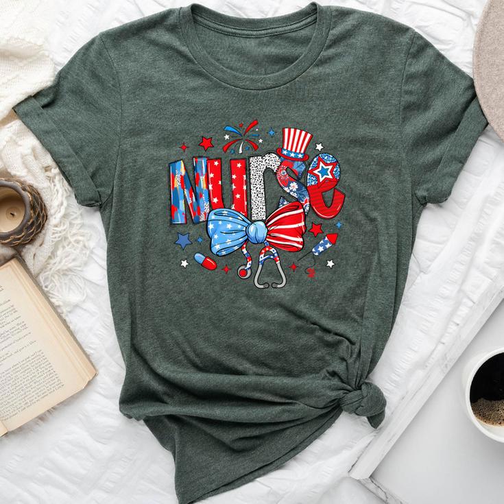 4Th Of July Nurse American Flag Fourth Of July Nurse Bella Canvas T-shirt