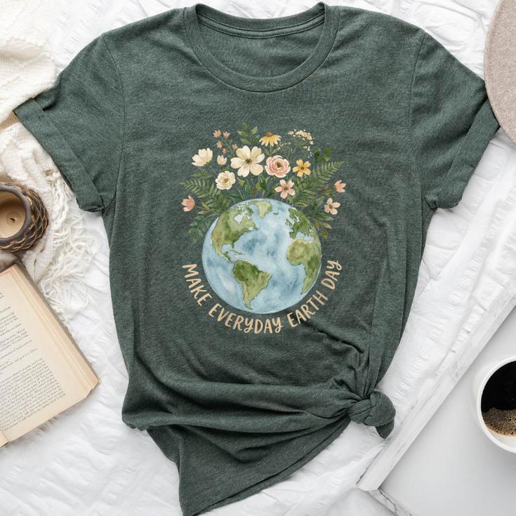 Women's Make Every Day Earth Day For Girls Earthday Bella Canvas T-shirt