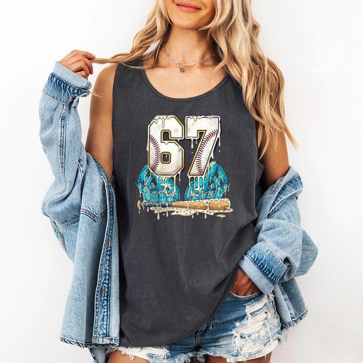 67 Baseball Drip Boys Youth Kids 6-7 Ice Cream Dripping 6 7 Comfort Colors Tank Top