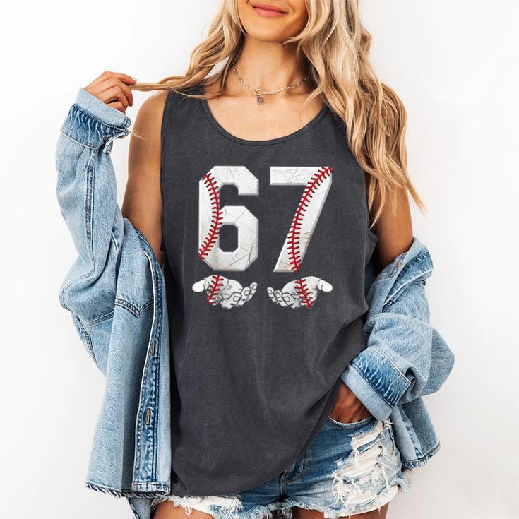 67 Six Seven Number 6 7 Meme Baseball Six Seven For Boys Men Comfort Colors Tank Top