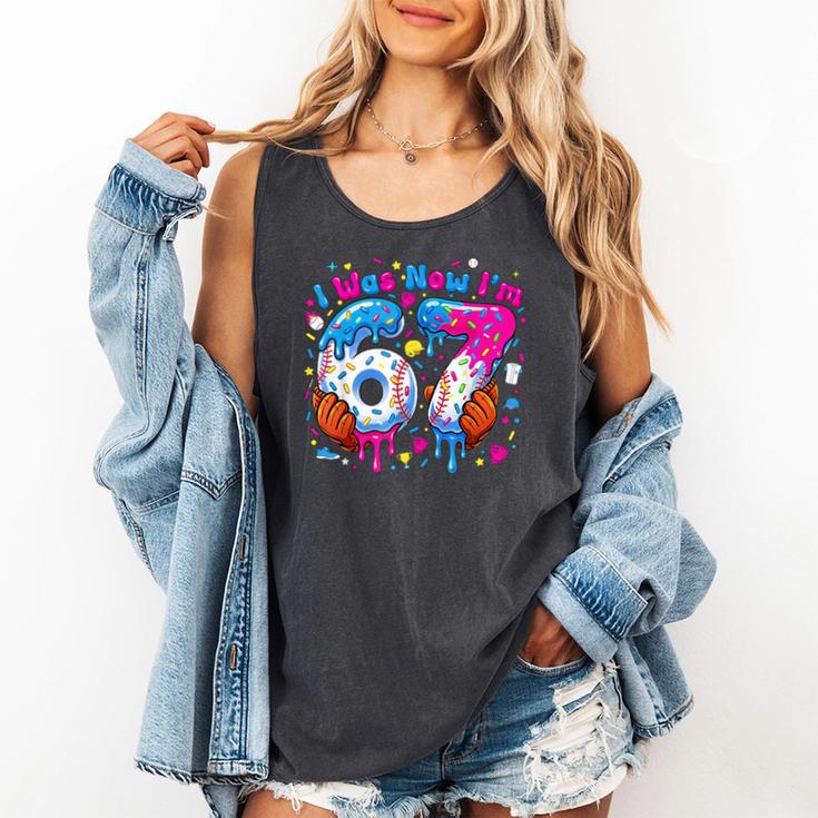 7th Birthday I Was 6 Now I'm 7 Baseball Ice Cream Drip Comfort Colors Tank Top