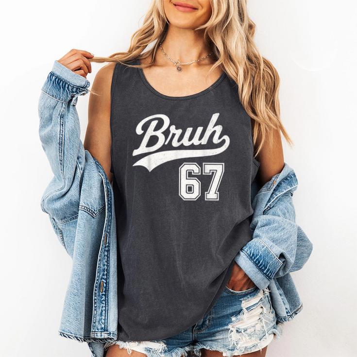 Baseball 6 7 Bruh Number 67 Six Seven Meme Boys Kids Comfort Colors Tank Top