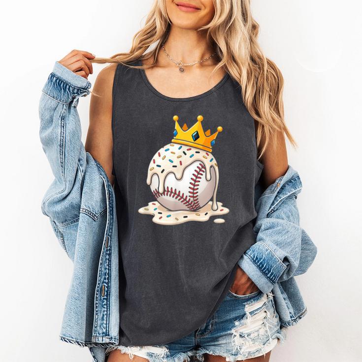 Baseball Drip Ice Cream Crown Melt Graphic Comfort Colors Tank Top