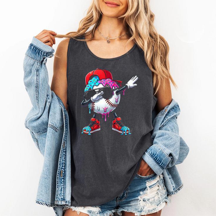Baseball Ice Cream Drip Dabbing Sports Sprinkles For Boys Comfort Colors Tank Top