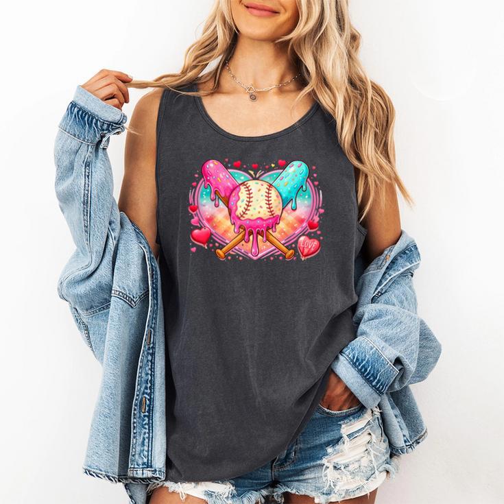 Baseball Ice Cream Drip Style Melt Ice Cream Youth Boys Comfort Colors Tank Top