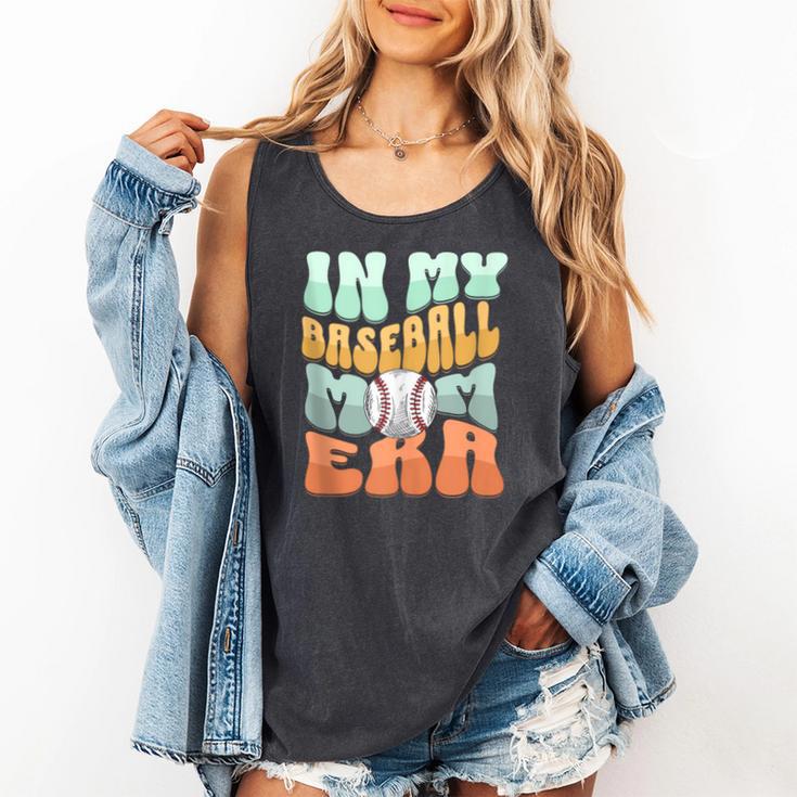 In My Baseball Mom Era Retro Groovy Style Sports Mama Comfort Colors Tank Top
