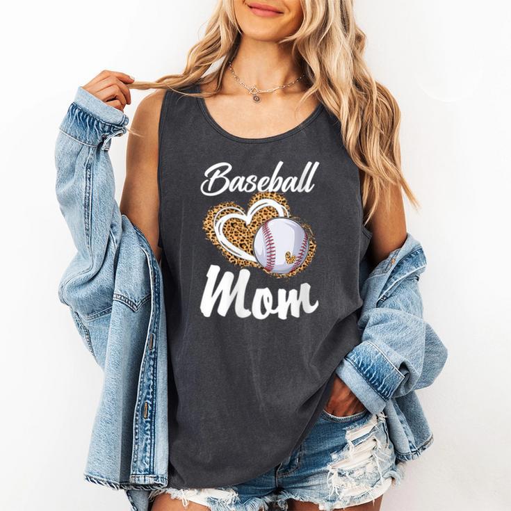 Baseball Mom Grandma Leopard Baseball Lover Fan Comfort Colors Tank Top