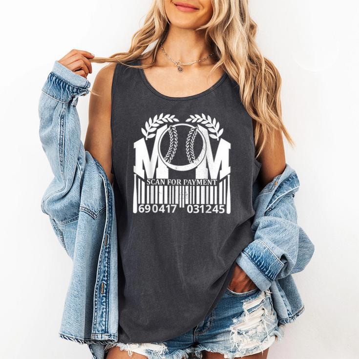 Baseball Mom Scan For Payment Sporty Humor Comfort Colors Tank Top