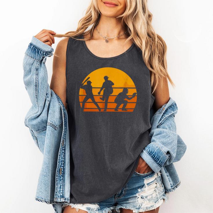 Baseball Tee Sunset Silhouette Players Men Women Kids Comfort Colors Tank Top
