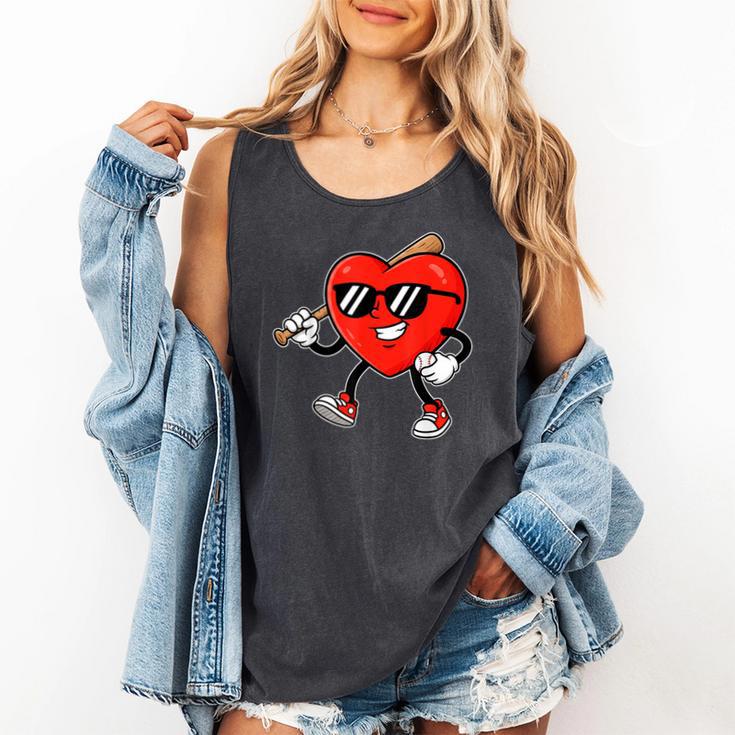 Boy Valentines Day Heart Love Baseball Boys Men Kids Comfort Colors Tank Top